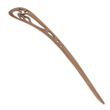 CrystalMood Carved Peachwood Silhouette Dove Hair Stick